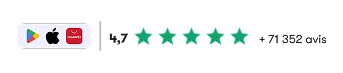 Une note de 4,7/5