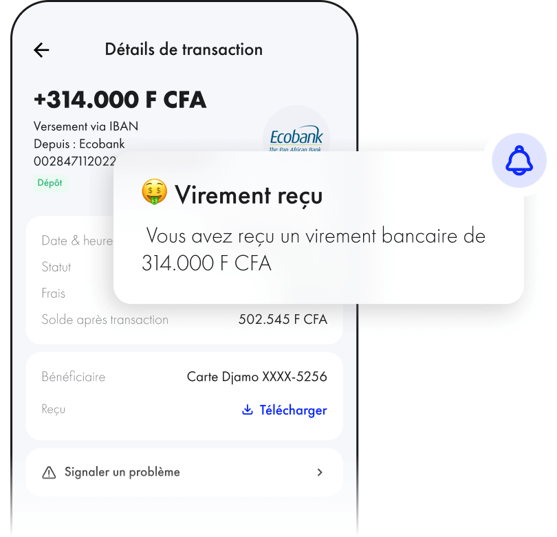 Recevez votre salaire ou tout autre virement